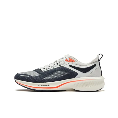 Erke Lightning 3,0 Амортизация Отскок Устойчивый к истиранию Низкий Топ Беговые кроссовки Мужской Серый Чернильно-синий Rock Белый