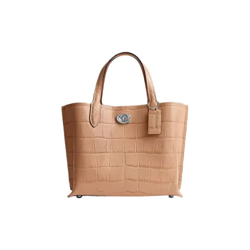 COACH Willow Крокодил Тисненая кожа Ведрообразная сумка Тоут сумка Сумка для покупок Сумка через плечо Средняя Женская