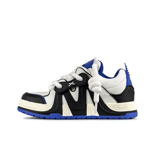 TOFAVE Низкие кроссовки для скейтбординга унисекс прохладный дизайн белый и синий цвет