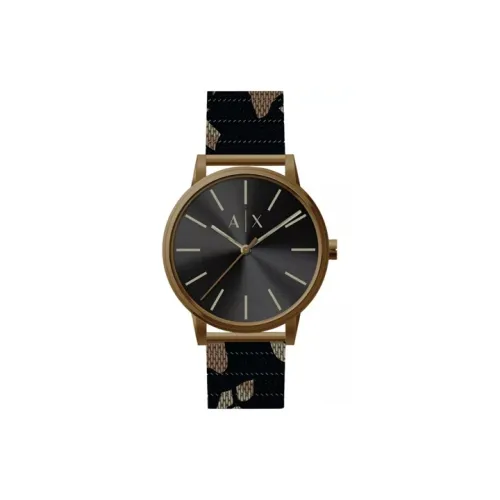 ARMANI EXCHANGE Мужские часы Кварцевый механизм Ремешок из нержавеющей стали 42 мм Черный циферблат