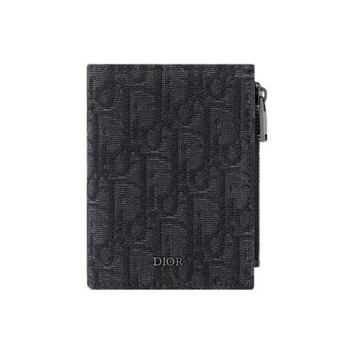 DIOR OBLIQUE Жаккардовая ткань Держатель для карт Мужской Черный