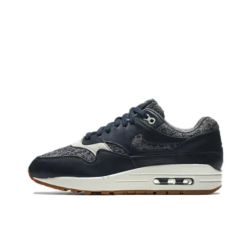 Nike Air Max 1 Амортизация Износостойкий Низкий Топ Повседневная Обувь Мужская Черный Белый
