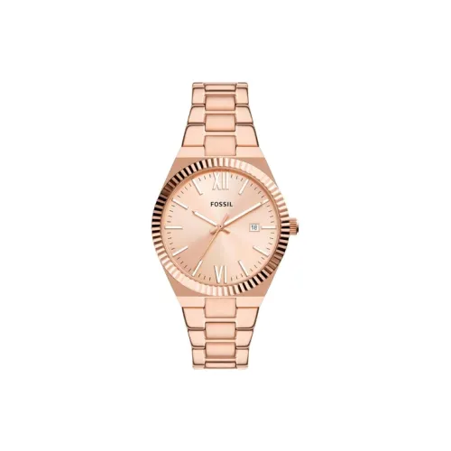 FOSSIL Наручные часы Кварцевый механизм Ремешок из нержавеющей стали 38 мм Розовое золото Циферблат Женские часы