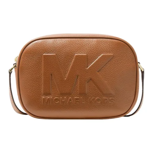 MICHAEL KORS Jet Set Litchi Grain Leather Crossbody Bag Medium Women's Brown