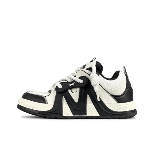 TOFAVE Пухлые туфли Low Топ Кроссовки для скейтбординга Унисекс Черный Белый