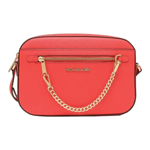 MICHAEL KORS Jet Set Saffiano кожа Camera сумка сумка через плечо большая женская оранжево-красная