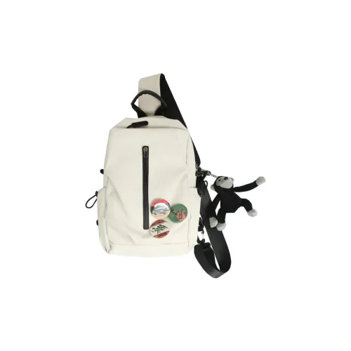 Duoluplo Doron Paul Nylon Sling Bag Standard Unisex Ecru Black Red Duoluplo Doron Paul Нейлоновая сумка через плечо Стандартная Унисекс Экрю Черный Красный