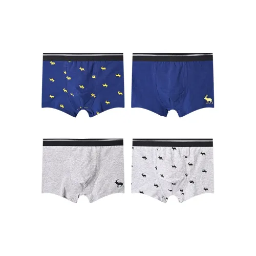 Lanza Маленький Лось Темно-синий + Маленький Лось Светло-серый + Большой Лось Темно-синий + Большой Лось Светло-серый Мужские боксер-шорты