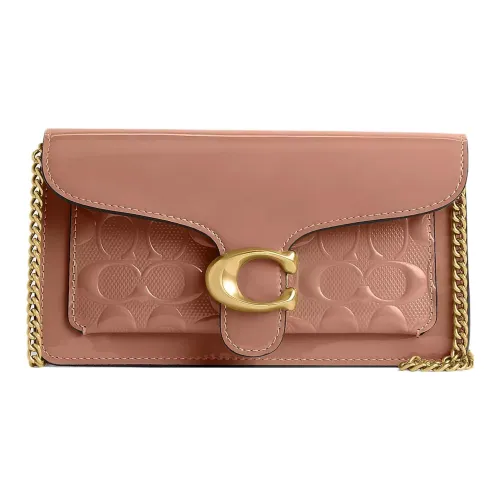 COACH Tabby Лакированная кожа Конверт Сумка Клатч Маленький Женский Латунь Капучино