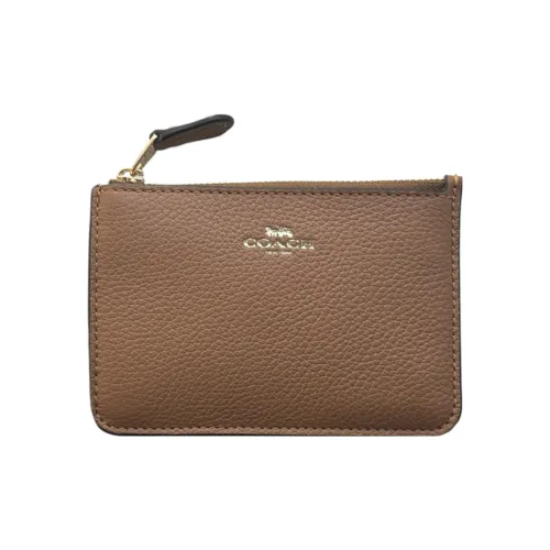COACH Key Case Кожа Монетница Кошелек Key Pouch Кошелек Картхолдер Унисекс Коричневый