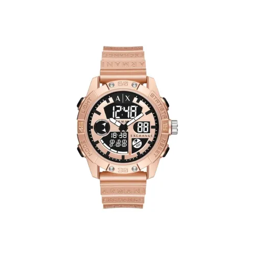 ARMANI EXCHANGE Мужские часы Кварцевый механизм ПУ (полиуретан) Ремешок 46 мм Черный циферблат