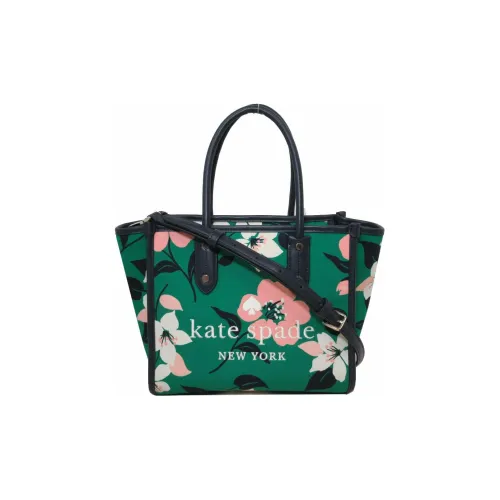 Kate Spade EllaBloom Холст Тоут Сумка Сумка для покупок Сумка Маленькая Женская Зеленая и Многоцветная