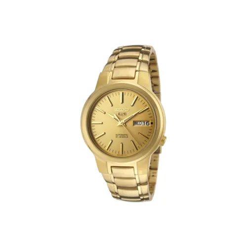 SEIKO Автоматический Механический Механизм Нержавеющая Сталь Ремешок Часы Мужские Золотистый Циферблат