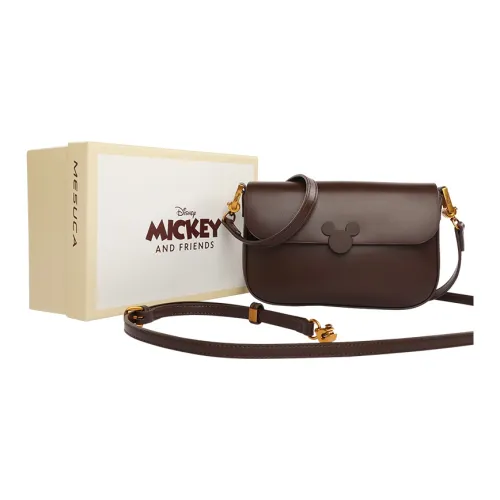 MESUCA Disney Коллаборация Mickey Series ПУ (полиуретан) Плечевая сумка Маленькая Женская Коричневая