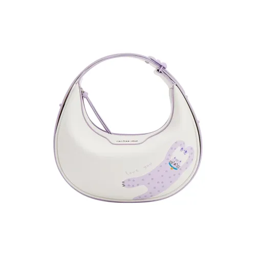 AMAZING SONG Коровья кожа Одно плечо Сумка Стандартная Женская Кремово-белый Hug Розовый