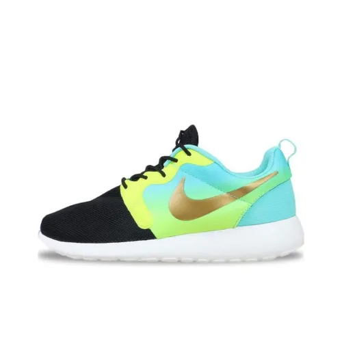 Nike Roshe Run Амортизация Износостойкий Низкий Топ Беговые кроссовки Мужские Синие Зеленые