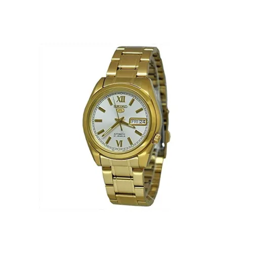 SEIKO Автоматический Механический Механизм Нержавеющая Сталь Ремешок Часы Мужские Белый Циферблат SNKL58K1