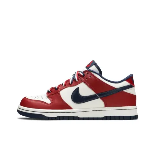 Nike Dunk Slip-Resistant Low Top Скейтборд Кроссовки Женские Белые Красные