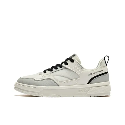 Erke Avant Garde Slip-resistant Abrasion-resistant Low Top Skateboard Shoes Women's Microcrystalline White Mist Gray Эрке Avant Garde Противоскользящие Устойчивые к истиранию Низкие Кеды для скейтбординга Женские Микрокристаллический Белый Туман Серый
