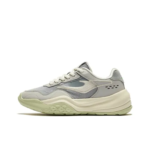 Erke Сыры Амортизация Износостойкий низкий топ Повседневная обувь Женская Щебнево-серый Микрокристаллический белый