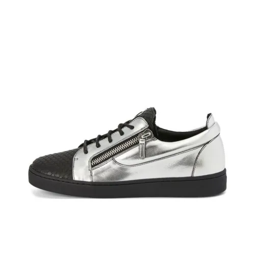 Giuseppe Zanotti GZ Frankie Low Топ Скейтборд Кроссовки Мужские Серебристо-Черные