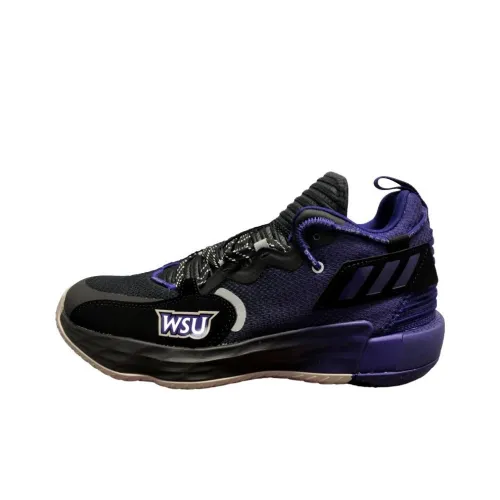 Adidas Dame 7 EXTPLY Амортизация Износостойкие Низкие Баскетбольные Кроссовки Мужские Черные Фиолетовые