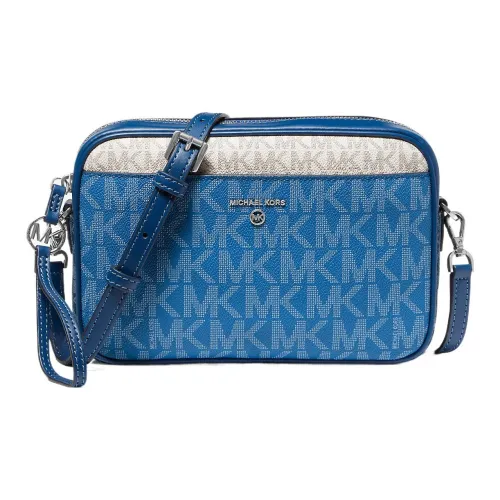MICHAEL KORS Jet Set Покрытый холст с полиэстером Camera Сумка Сумка через плечо Сумка на плечо Женская Синяя
