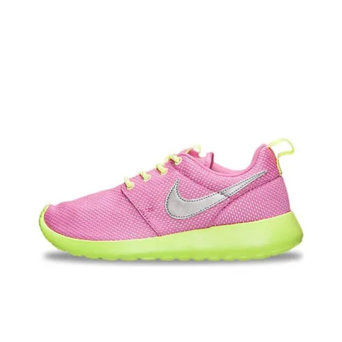 Nike Roshe Run Амортизация Низкий Топ Беговые кроссовки Женские Розовый Зеленый