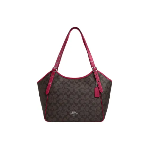 COACH Покрытый холст Тоут Сумка Сумка для покупок Сумка Сумка через плечо Женская