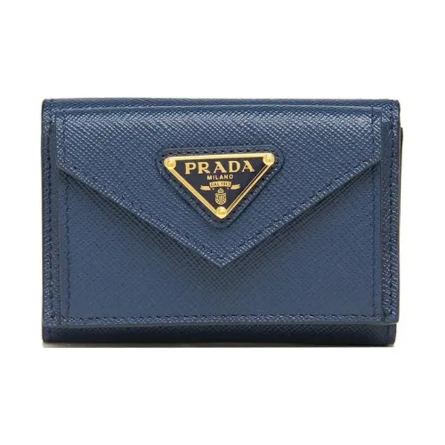 PRADA Saffiano кожа кошелек мини женский синий