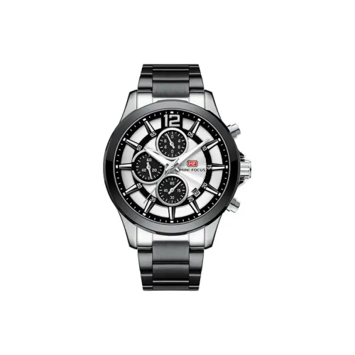 MINIFOCUS Кварцевый механизм ремешок из нержавеющей стали мужские часы белый циферблат