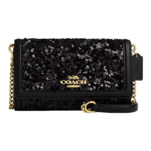 COACH Кожа Сумка через плечо Маленькая Женская Черная
