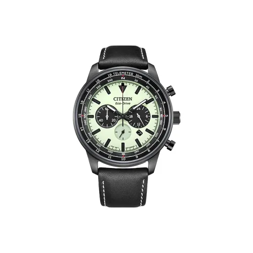 CITIZEN FUTURE FORCE серия Светильник Кварцевый механизм Коровья кожа Ремешок Часы 44 мм Унисекс Зеленый циферблат