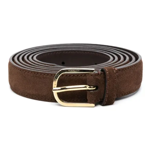 TOTEME Suede Ring Clasp Leather Belts Women's Brown Width 2,5cm TOTEME Замша Кольцо Clasp Кожаные ремни Женские Коричневый Ширина 2,5 см