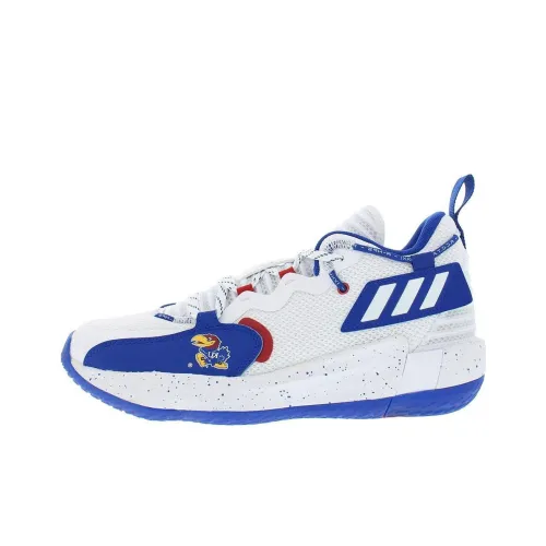 Adidas Dame 7 EXTPLY Амортизация Износостойкие Низкие Баскетбольные Кроссовки Мужские Белые и Синие