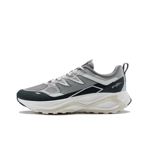 XTEP Slip-resistant Abrasion-resistant Breathable Low-Top Running Shoes Men's Gray White XTEP Противоскользящие Устойчивые к износу Дышащие Низкие Кроссовки для бега Мужские Серый Белый