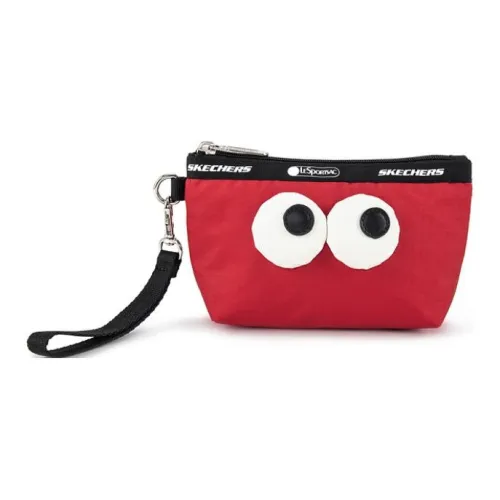 Skechers LeSportsac Коллаборация Ткань Big Eyed Сумка Милый Клатч Мелочь Кошелек Мини Унисекс Темно-красный