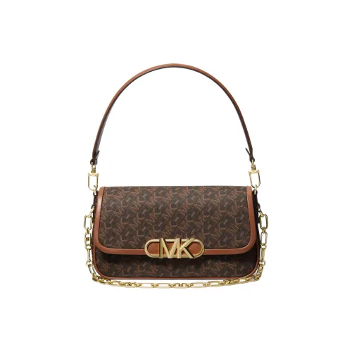 MICHAEL KORS Паркер Сумка из искусственной кожи Сумка через плечо Сумка среднего размера Женская Коричневый и Желудево-коричневый