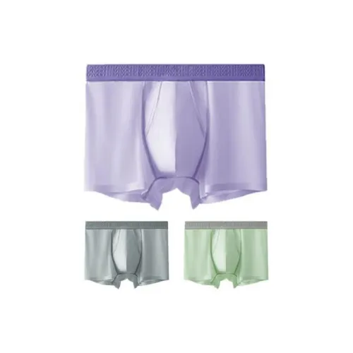 YOUKESHU Дым Зеленый + Светло-Травяной Зеленый + Таро Фиолетовый Мужские Подарочные Наборы Трусов