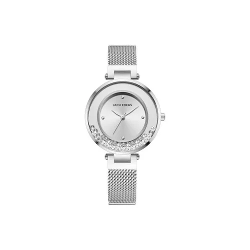 MINIFOCUS Кварцевый механизм стальной ремешок женские часы белый циферблат