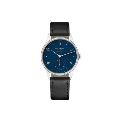 NOMOS Автоматический Механический Часы Мужские Циферблат Синий Нержавеющая Сталь Корпус Часы Кожаный Ремешок