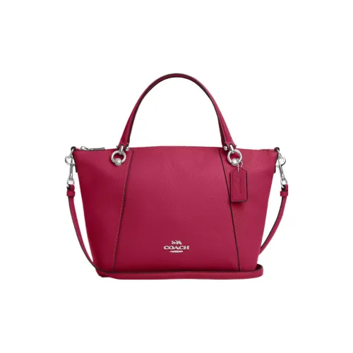 COACH Kacey Кожа Тоут Сумка Сумка для покупок Сумка на одно плечо Сумка через плечо Средний Женская серебряная и ярко-фиолетовая