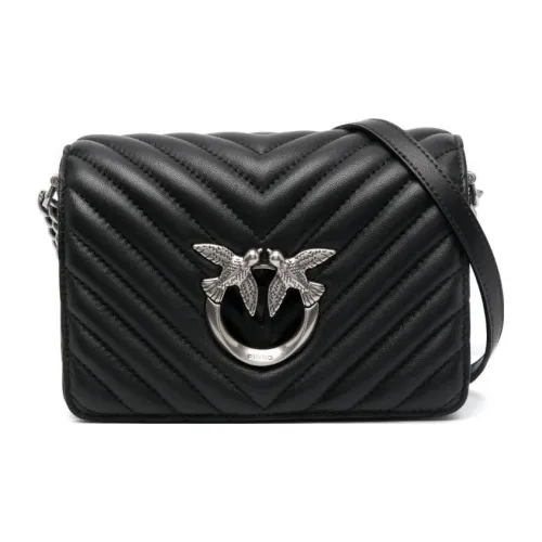 PINKO Click series Телячья кожа Сумка через плечо Женская Черная