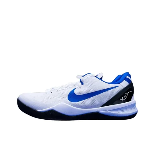 Nike Kobe 8 Protro Slip-Resistant Low Top Баскетбольные кроссовки Мужские Белый Синий