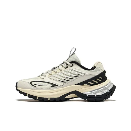 Erke Hung Feather Амортизация Износостойкие Низкие Кроссовки для Бега Женские Дикий Серый Микрокристалл Белый