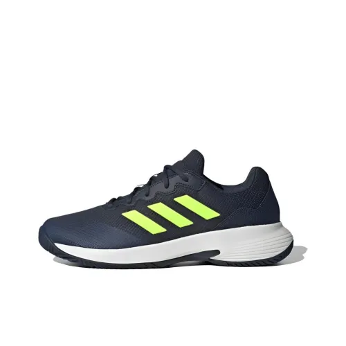 Adidas GAMECOURT 2,0 Противоскользящие Устойчивые к истиранию Низкие Кроссовки для тенниса Мужские Темно-синий Зеленый