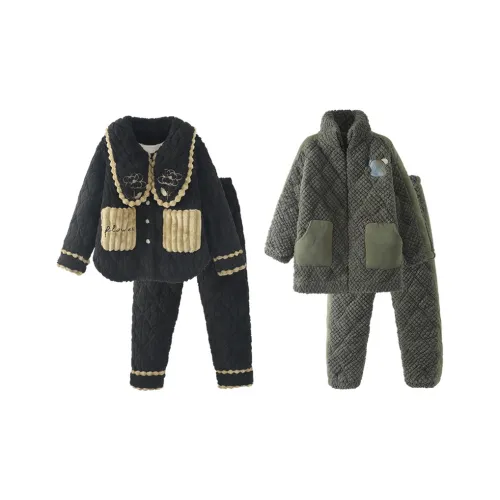 Chun Xi 8739 Женские Черный 8757 Мужской Армейский зеленый Унисекс Пижамные комплекты