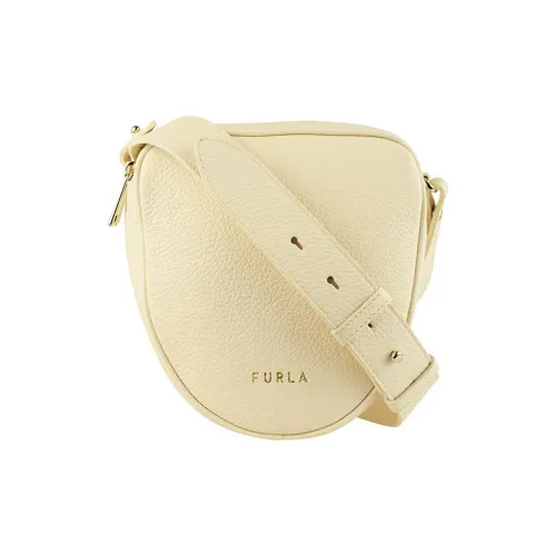 Furla Кожа Ручная Сумка через плечо Сумка на плечо Мини Женский Светло-желтый