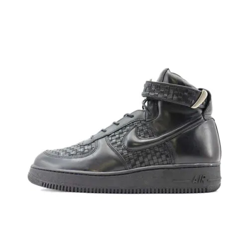 Nike Air Force 1 Slip-Resistant Амортизация и Дышащие Высокие Кроссовки для Скейтбординга Унисекс Черные
