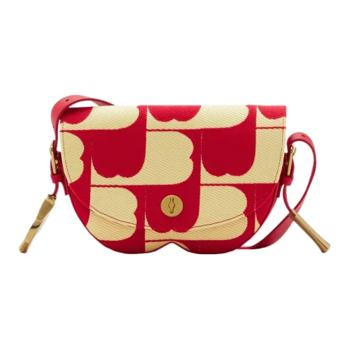 Burberry Хлопок с Полиэстер Сумка через плечо Женская Mailbox Красный с Напиточным Желтым